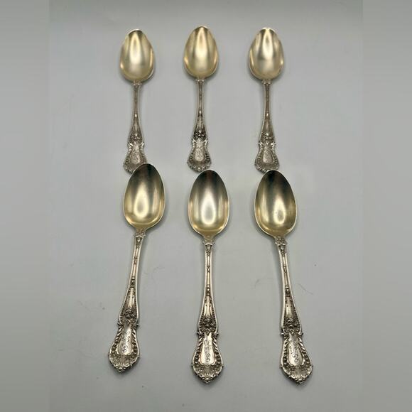 Antique Gorham Chantilly Sterling Silver Demitasse Fruit Spoons, set of 6 - Picture 1 of 7